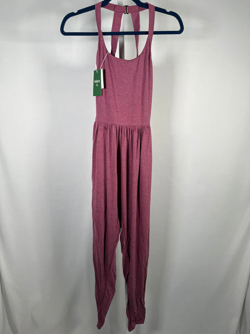NWT Halara U Neck Pocket Harem Casual Jumpsuit-Easy Peezy Edition Red Violet XS