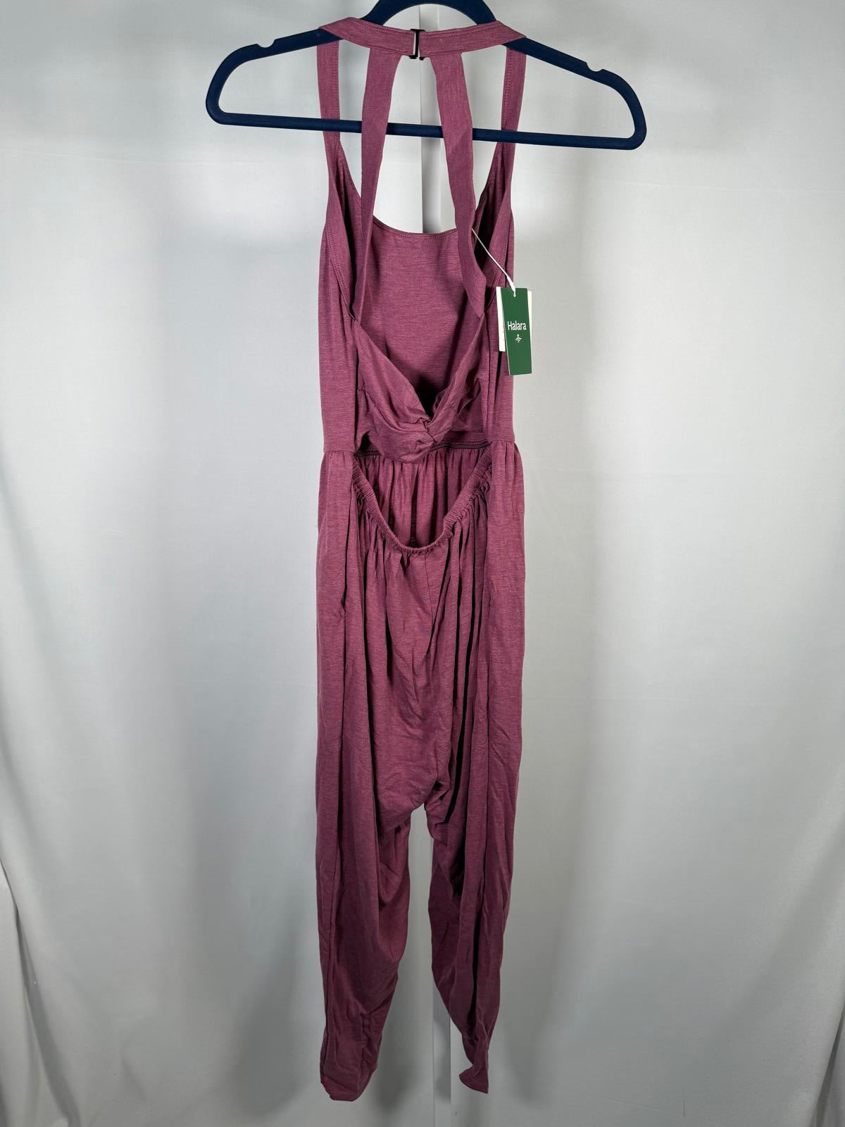NWT Halara U Neck Pocket Harem Casual Jumpsuit-Easy Peezy Edition Red Violet XS