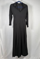 NWT Halara Collared Zip Front Wide Leg Jumpsuit Black Size Small