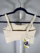 NWT Halara Ribbed Sports Bra Cream A–C Low Impact Active Crop Top Size XS