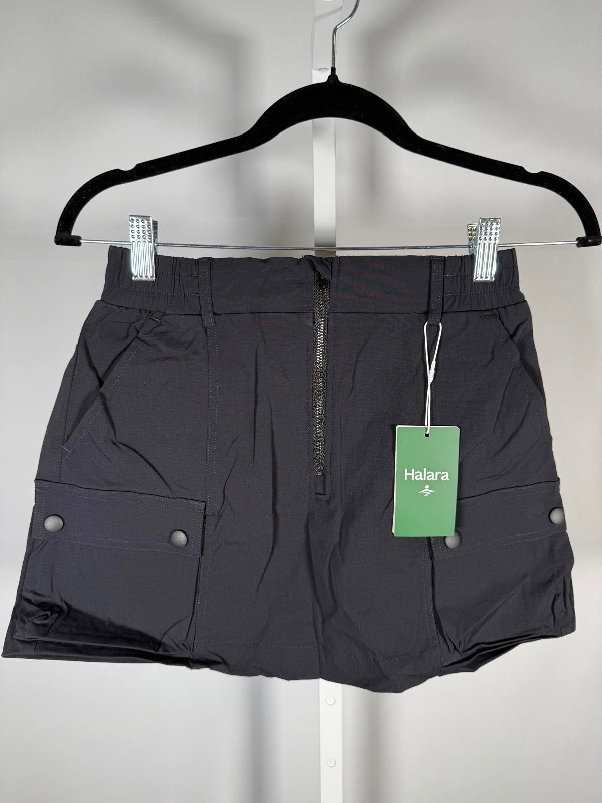 NWT Halara Black Utility Cargo Skort Zip Front Pocketed Women’s Size XS
