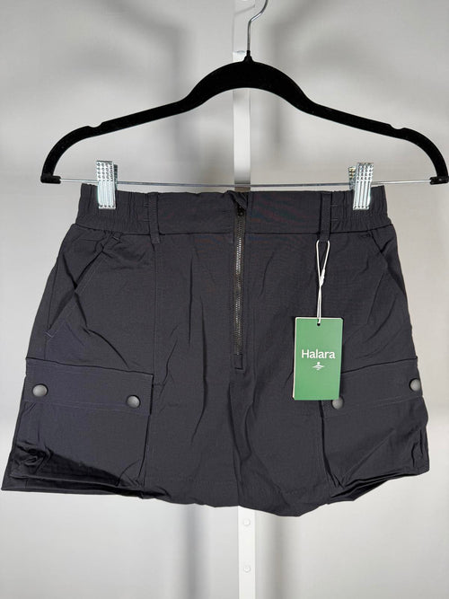 NWT Halara Black Utility Cargo Skort Zip Front Pocketed Women’s Size XS