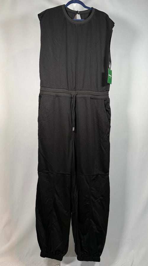NWT Halara Black Sleeveless Jumpsuit Drawstring Waist Women’s Size XL