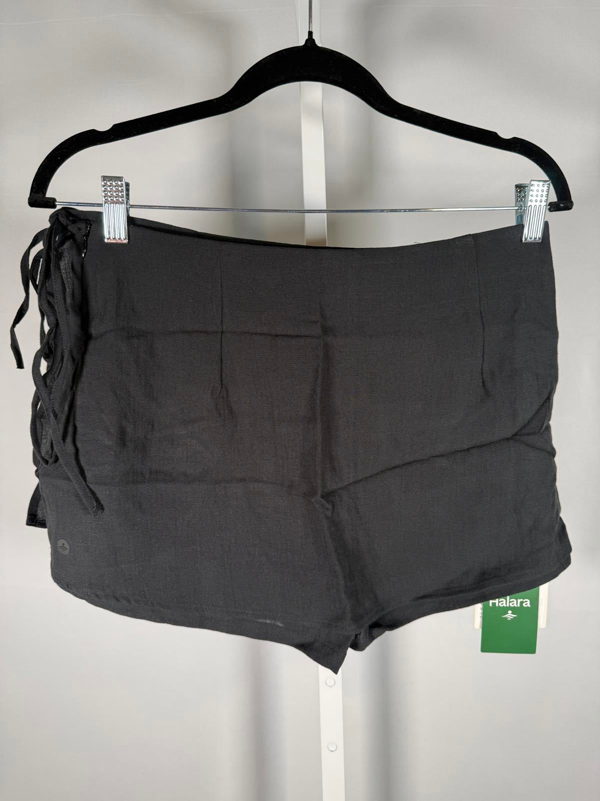 NWT Halara Black Side Tie Wrap Skort Athletic Casual Mini Skirt Size Small
