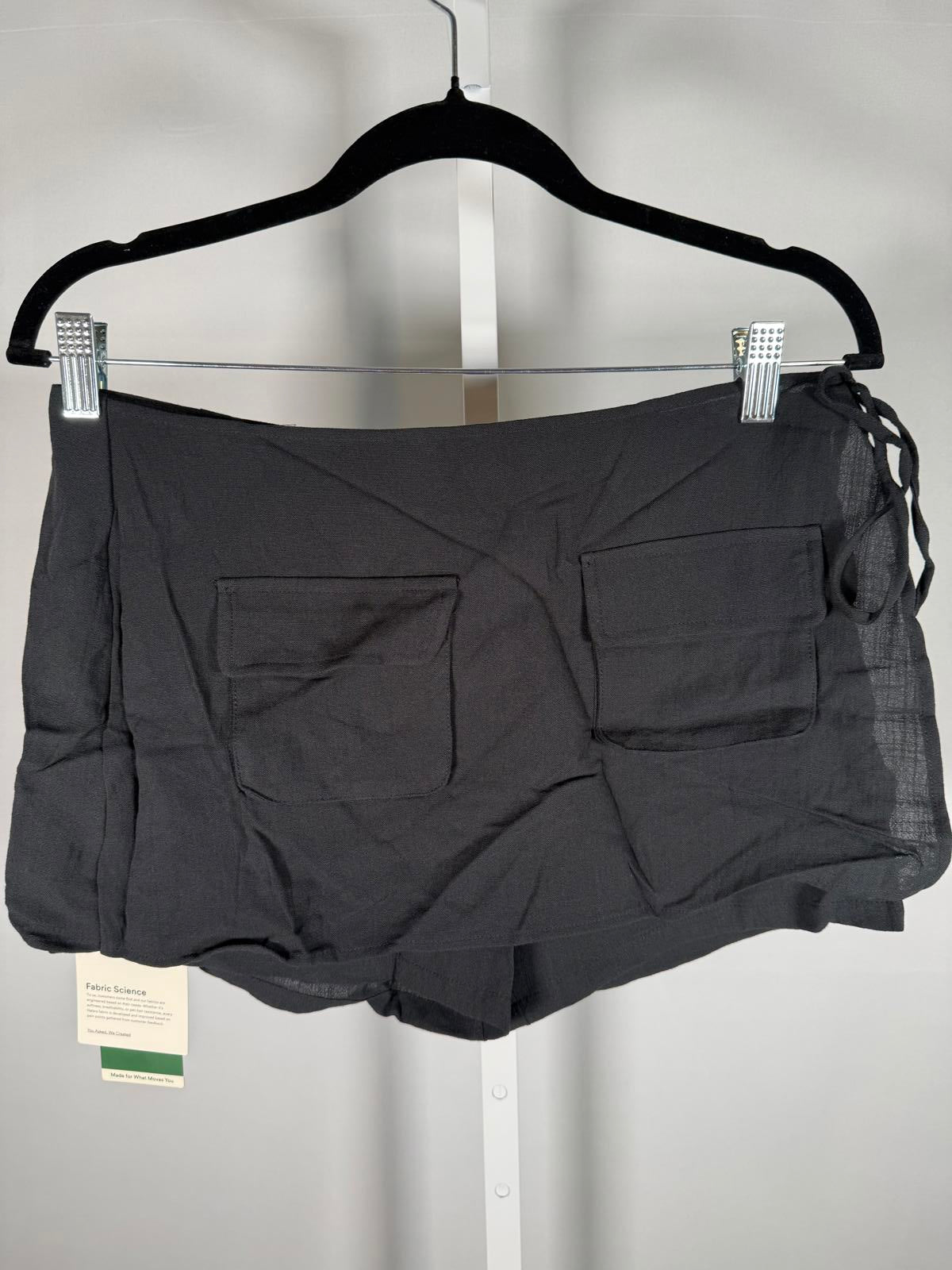 NWT Halara Black Side Tie Wrap Skort Athletic Casual Mini Skirt Size Small