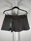 NWT Halara Black Pinstripe Pleated 2-in-1 Built-In Shorts Size Small