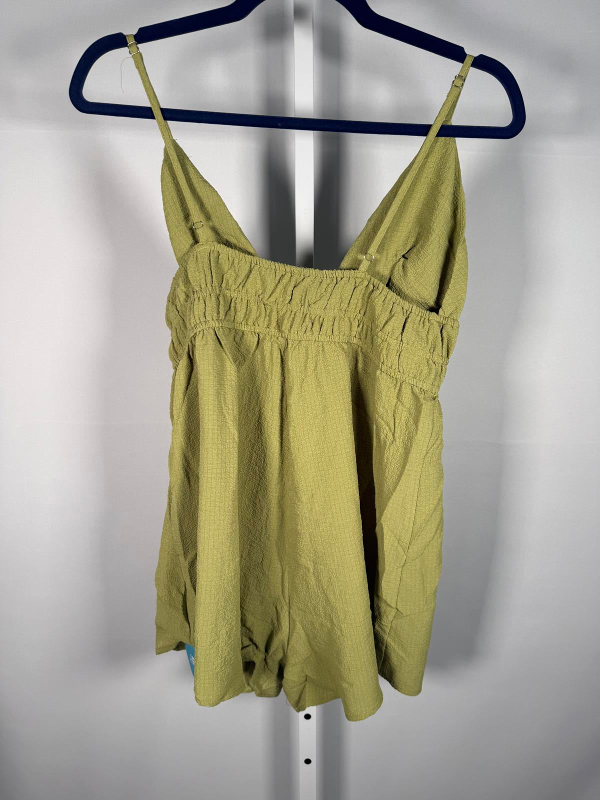 NWT Cupshe Olive Green Tie Front Romper Jumpsuit Women's Size M