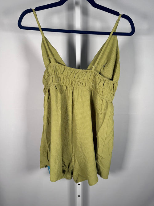 NWT Cupshe Olive Green Tie Front Romper Jumpsuit Women's Size M