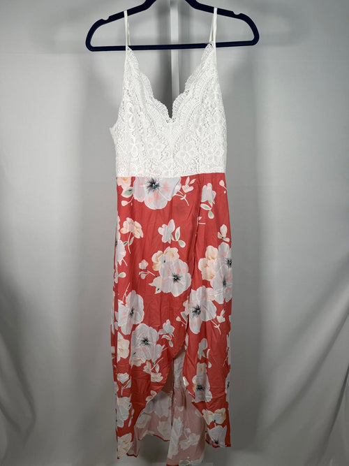 NWT Cupshe Floral Lace Bodice High Low Maxi Dress Women's Size M