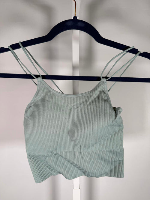 NWT Halara OneForm Seamless Flow Double Straps V Back Cropped Cami Top Size XXS
