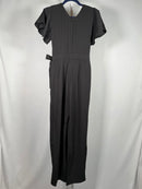 NWT Halara Black Wrap Maxi Jumpsuit Front Wrap Tie Waist Size XS