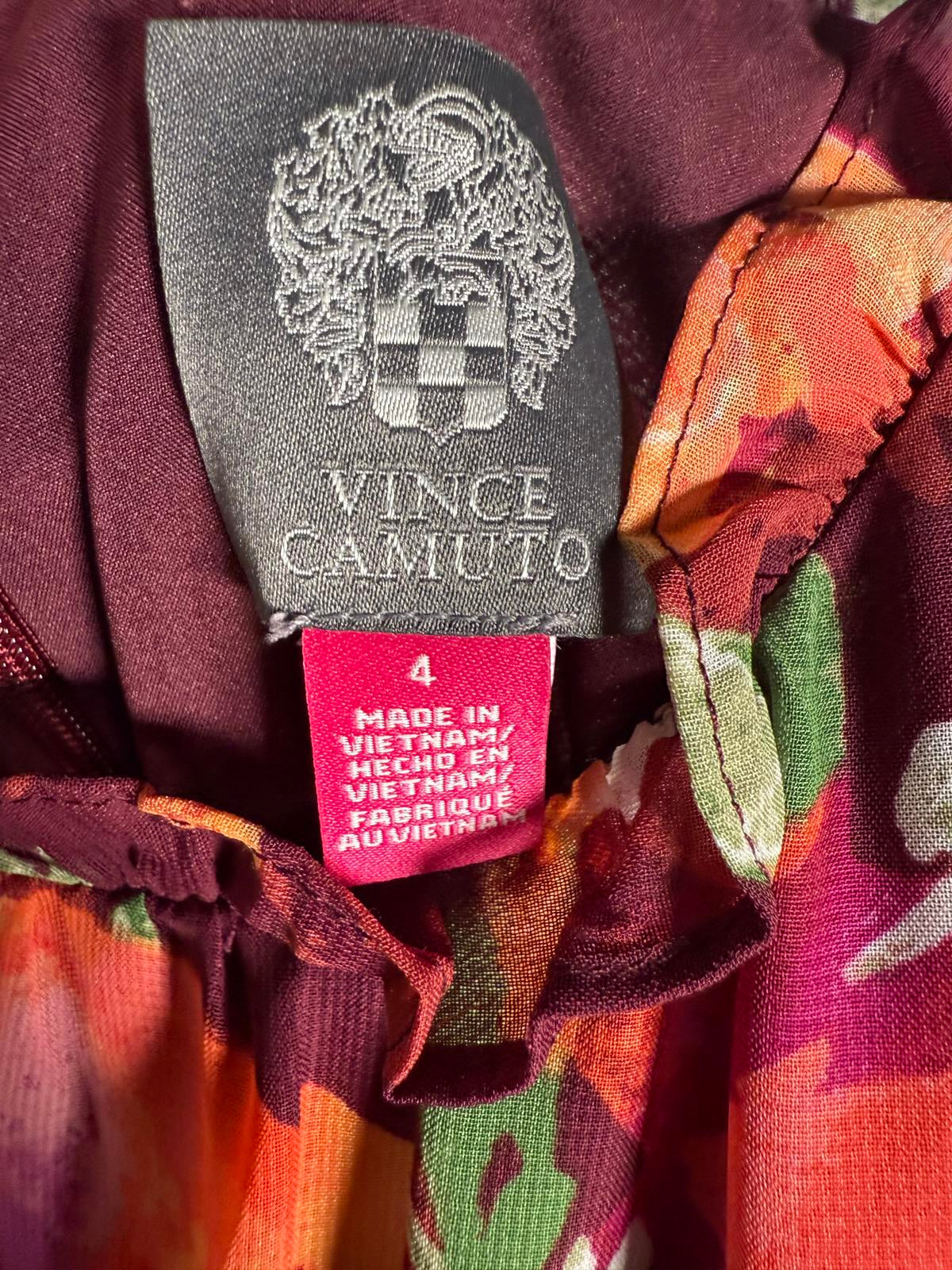 NWT Vince Camuto Floral Ruffle Maxi Dress Size 4