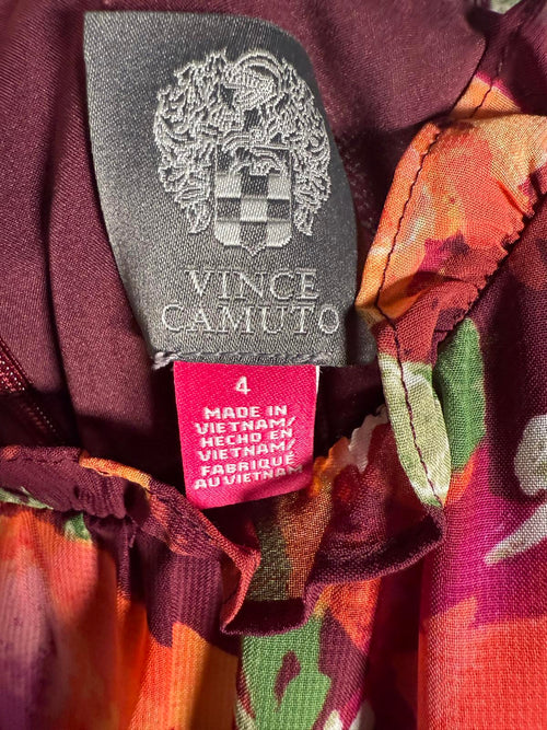 NWT Vince Camuto Floral Ruffle Maxi Dress Size 4