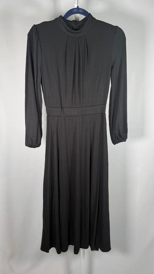NWT Halara Black Long Sleeve Mock Neck Midi Dress Size XS