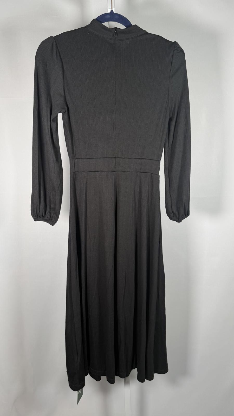 NWT Halara Black Long Sleeve Mock Neck Midi Dress Size XS