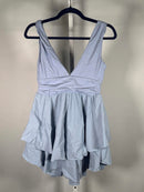 NWT Halara Ruched Waist Tiered Mini Dress Blue Size XS