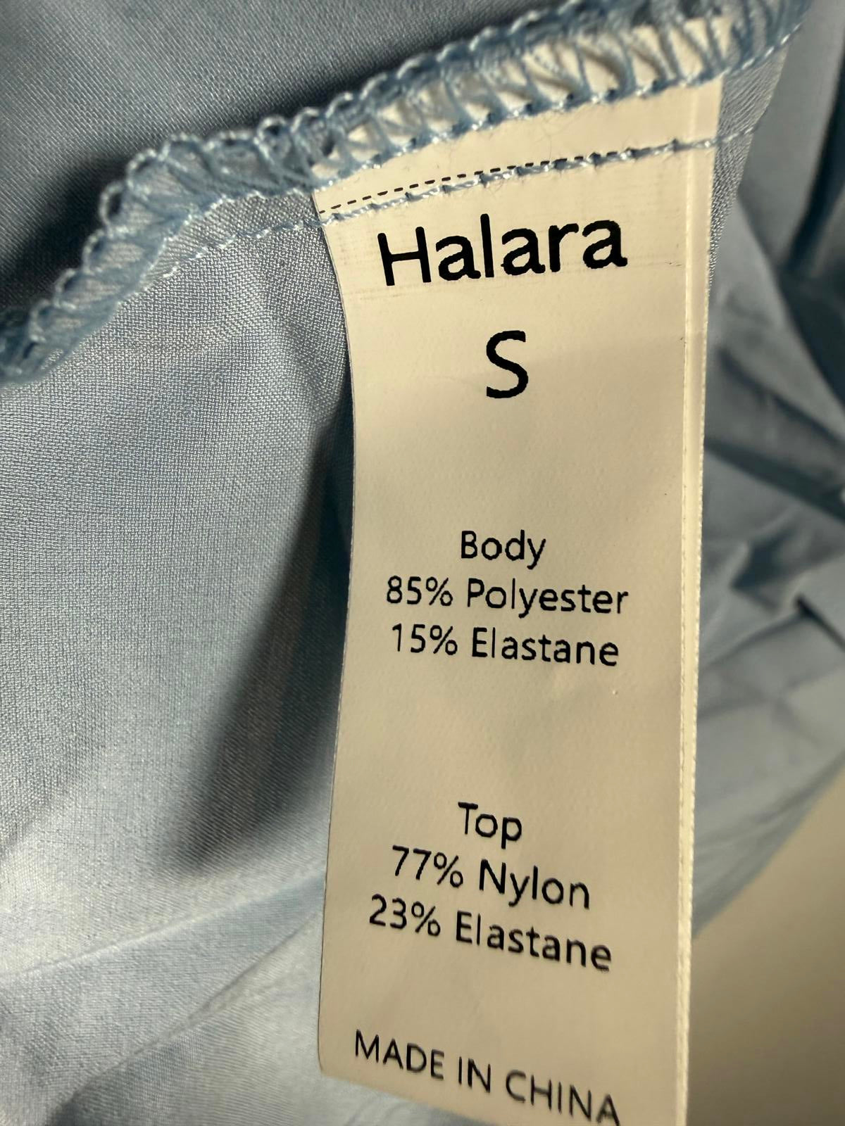 NWT Halara Ruched Waist Tiered Mini Dress Blue Size Small