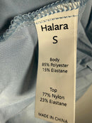 NWT Halara Ruched Waist Tiered Mini Dress Blue Size Small