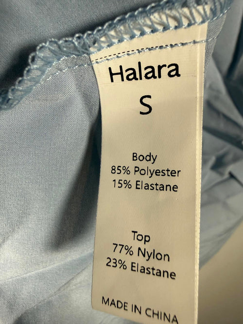 NWT Halara Ruched Waist Tiered Mini Dress Blue Size Small