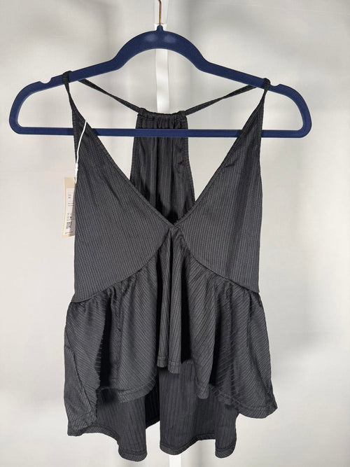 NWT Halara Ribbed Flowy Top Black Lightweight Swing Cami Size XS