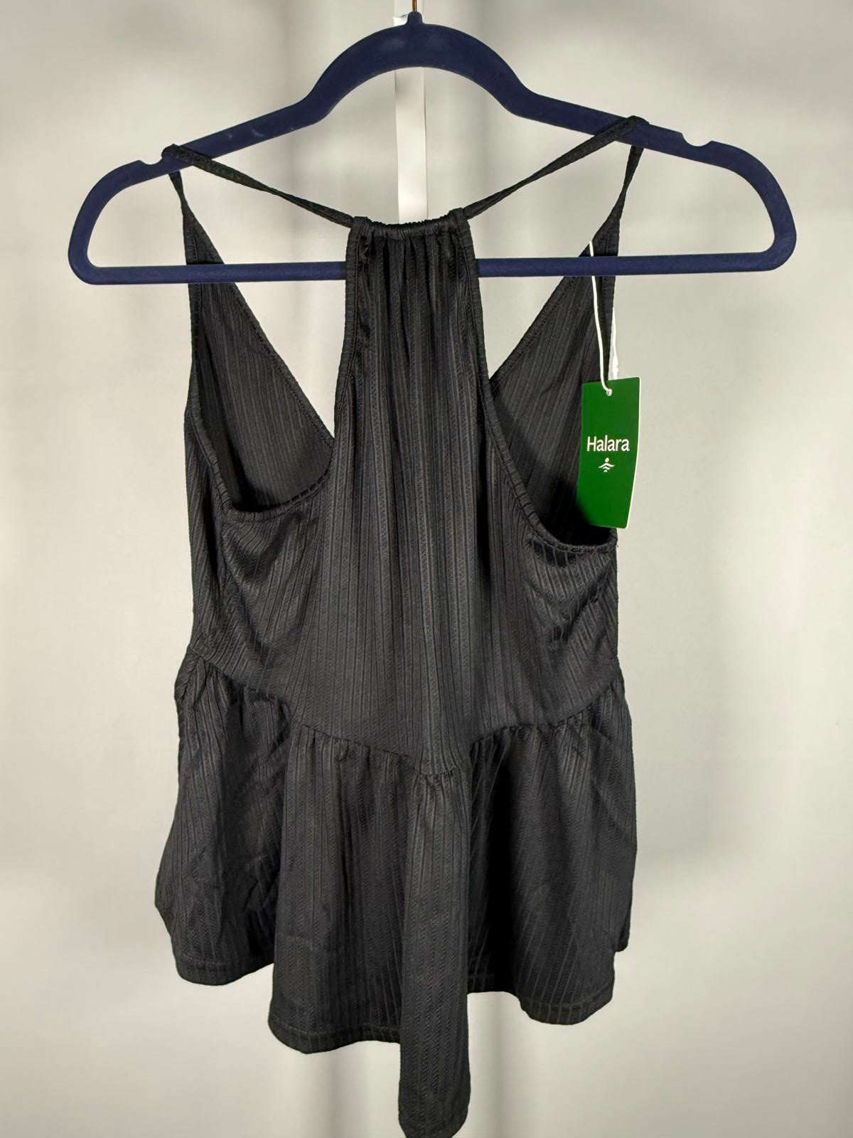 NWT Halara Ribbed Flowy Top Black Lightweight Swing Cami Size XS