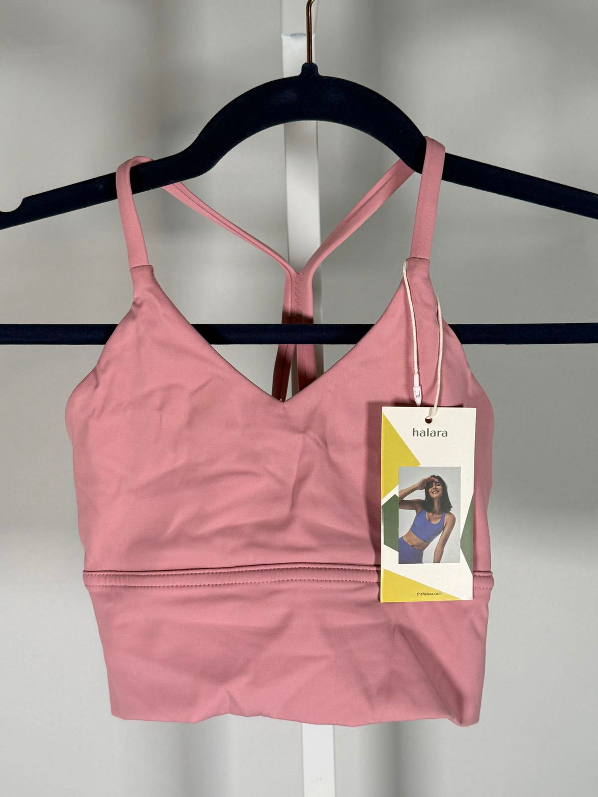 NWT Halara Lilac Blush V-Neck Sports Bra Active Top Size XS/7
