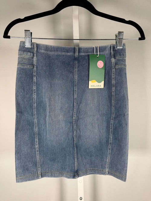 NWT Halara Denim Mini Skirt High Waisted Straight Size XS