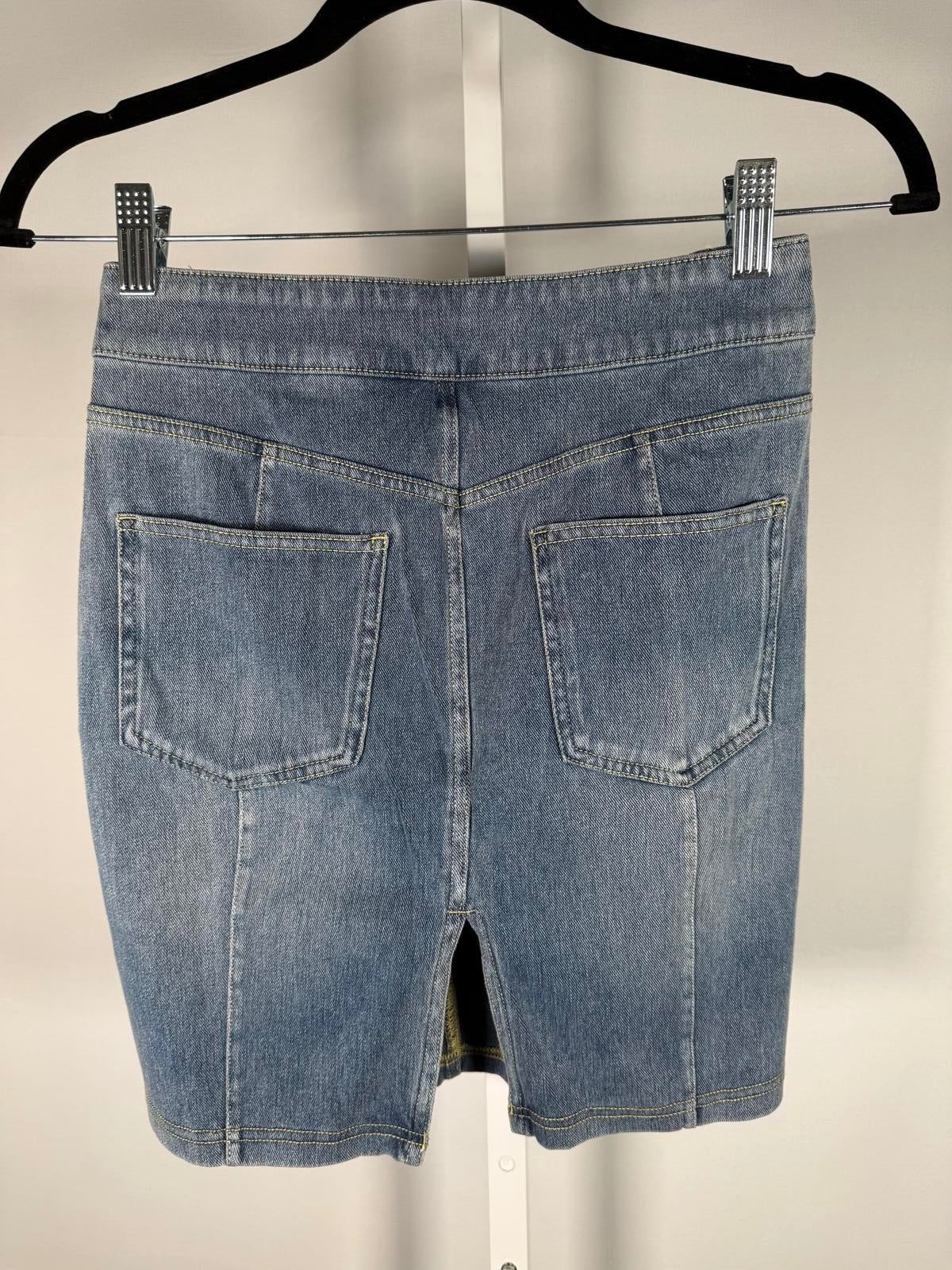 NWT Halara Denim Mini Skirt High Waisted Straight Size XS