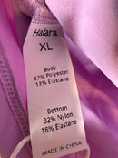 NWT Halara Purple Mesh Halter Bandeau Crop Top Ruched Front Size XL