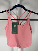NWT Halara Strappy Back Cropped Athletic Tank Top Pink Size XS