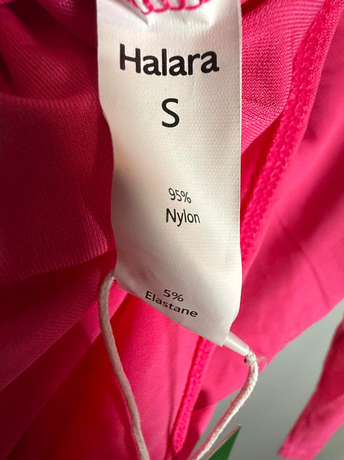NWT Halara Pink Mesh Ruched Long Sleeve Bodysuit Size Small