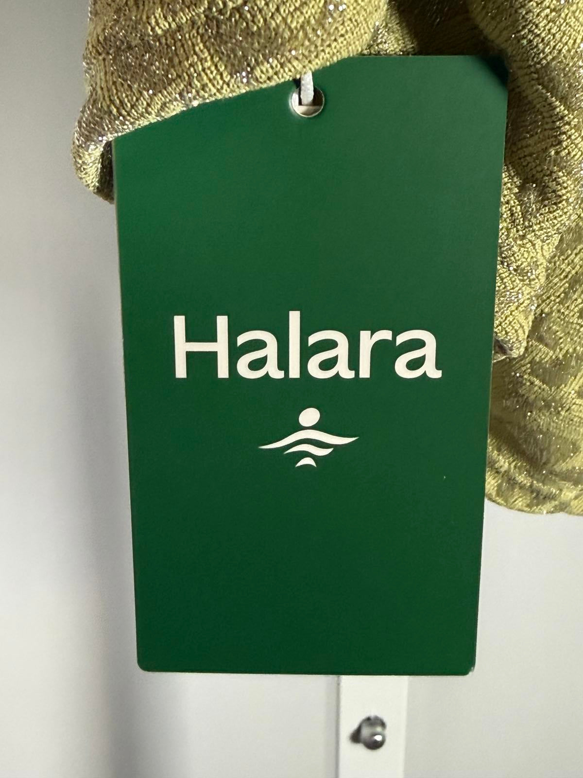 NWT Halara Ruched Mini Skirt Olive Green Pattern Size Large