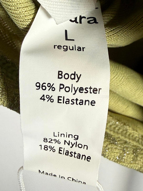 NWT Halara Ruched Mini Skirt Olive Green Pattern Size Large
