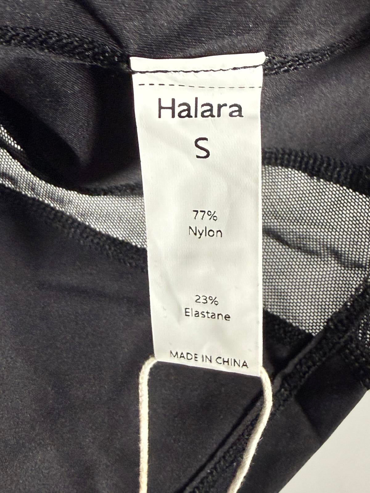 NWT Halara Black Short Sleeve Performance Shirt Top Mesh Panels Size Small
