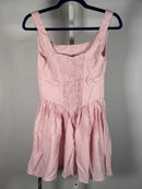 NWT Halara Pink Striped Ruffle Mini Dress Size XS