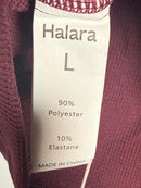 NWT Halara Cropped Short Sleeve Tee Burgundy Top Size Large