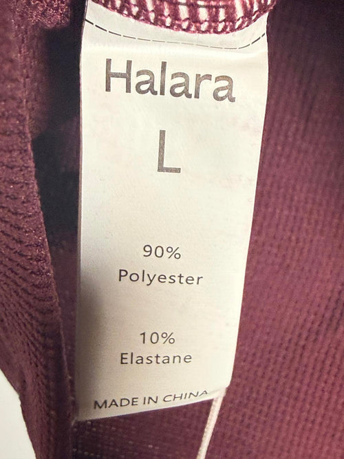 NWT Halara Cropped Short Sleeve Tee Burgundy Top Size Large