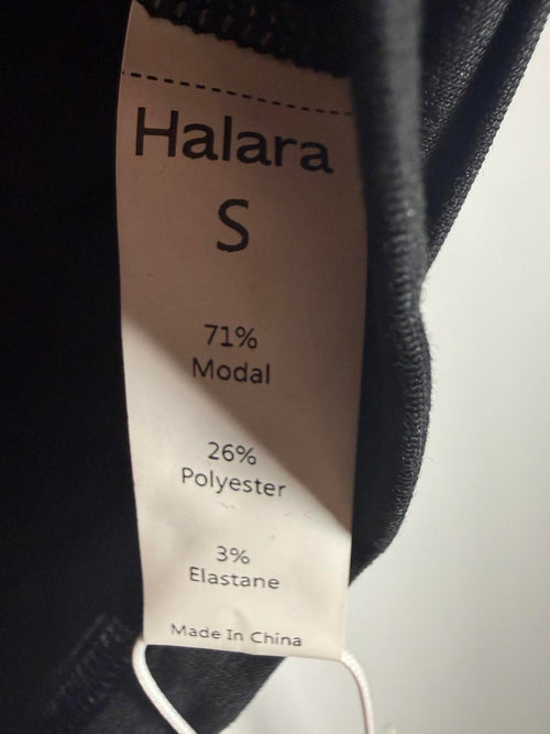 NWT Halara UltraSculpt Layered Scoop Neck Crop Tee Black Size Small