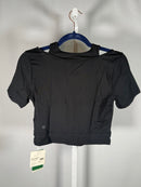 NWT Halara UltraSculpt Layered Scoop Neck Crop Tee Black Size Small