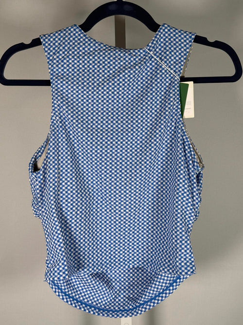 NWT Halara Blue Gingham Sleeveless Tank Top Size Large