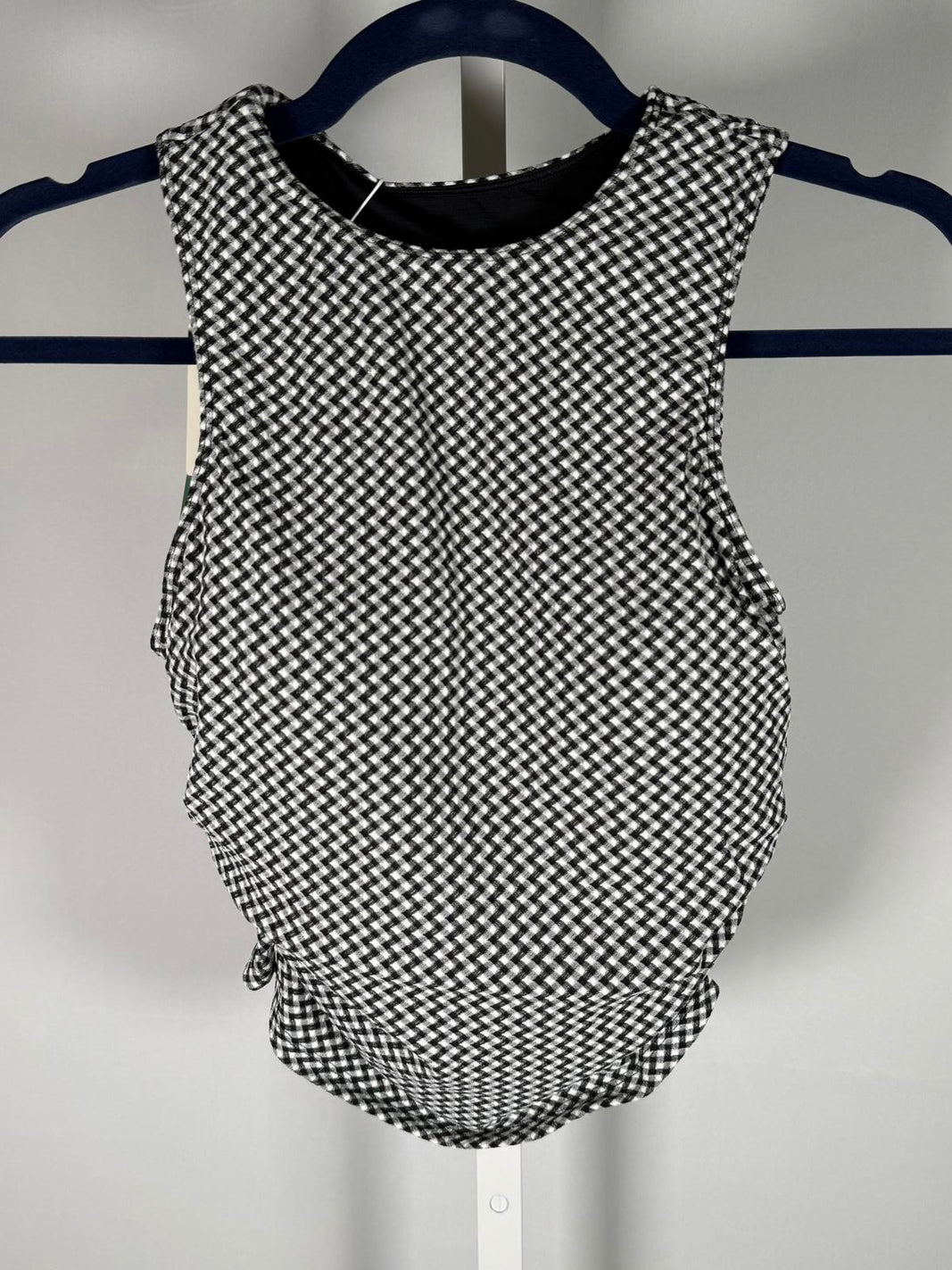 NWT Halara Black & White Gingham Sleeveless Tank Top Size Small
