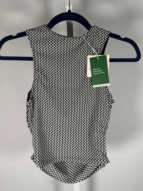 NWT Halara Black & White Gingham Sleeveless Tank Top Size Small