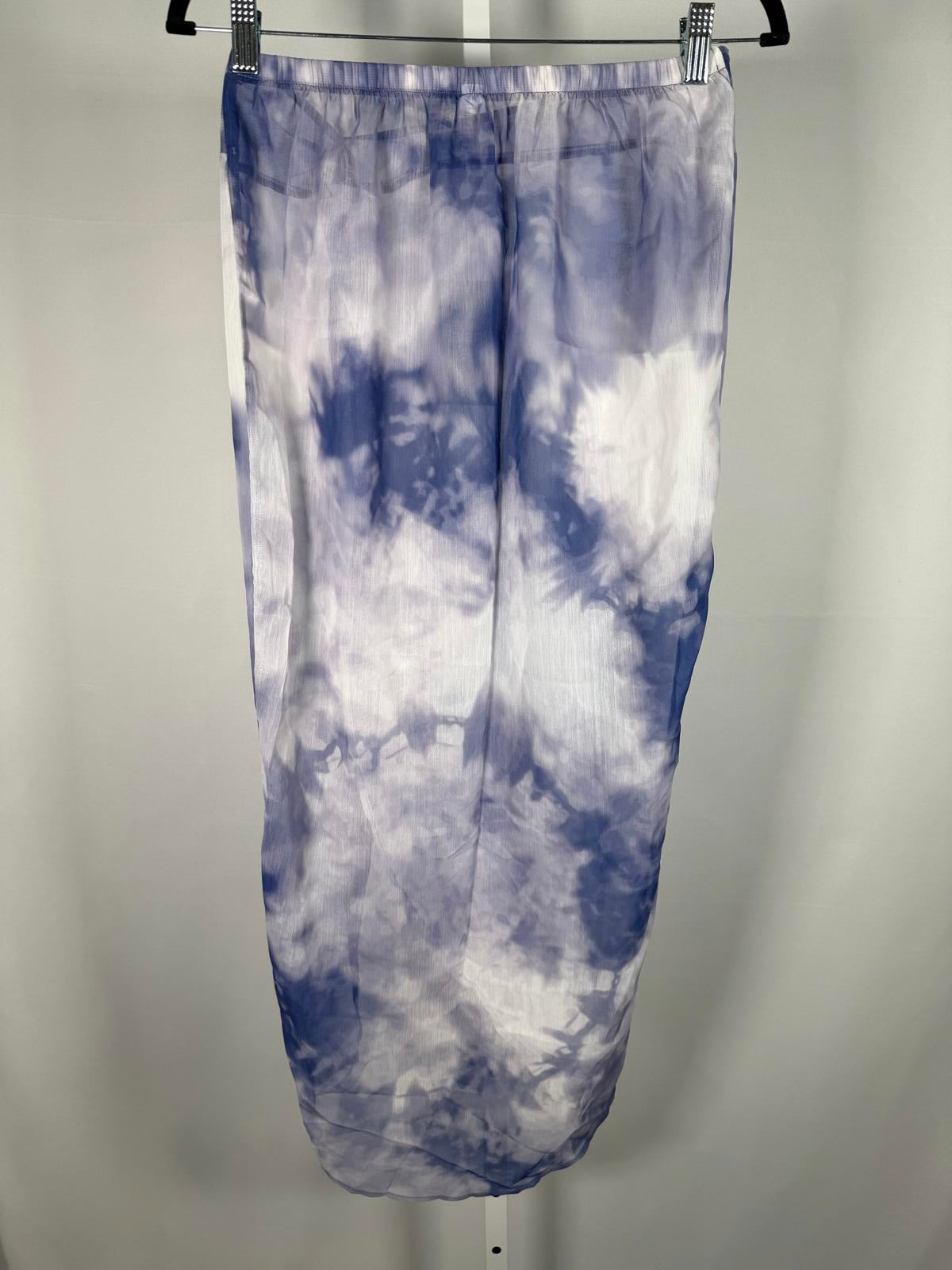 NWT Halara Blue Tie Dye Wrap Maxi Skirt Side Tie Cover Up Size XS
