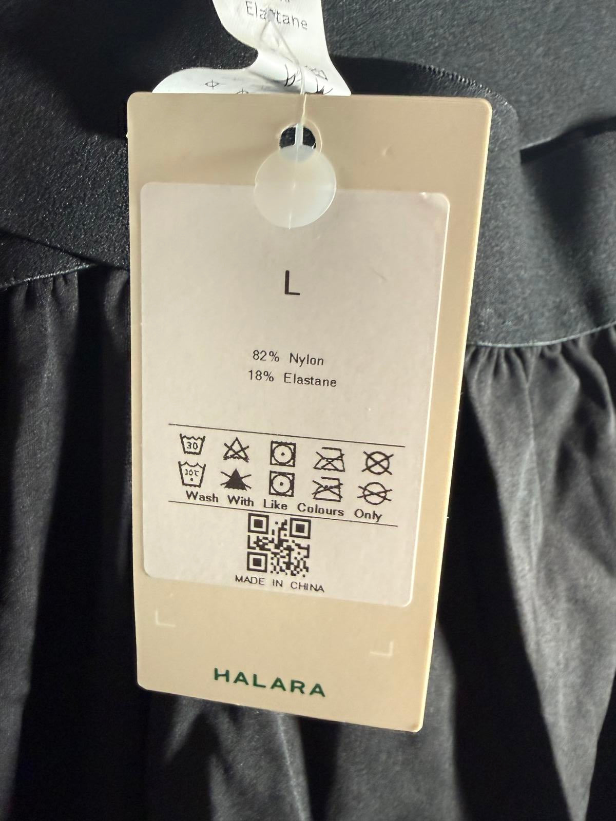 NWT Halara Criss Cross High Waisted Athletic Shorts Black Size Large