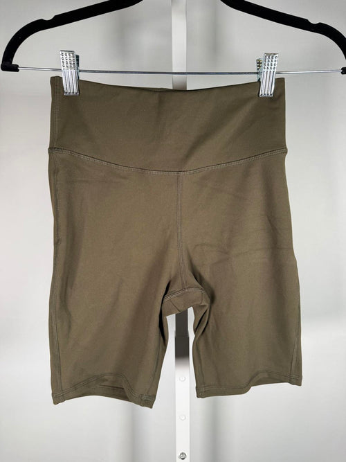NWT Halara High Waisted Biker Shorts Cargo Pocket Olive Size XS
