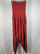 NWT Halara Strapless Smocked Tube Top Harem Jumpsuit Red Size XS