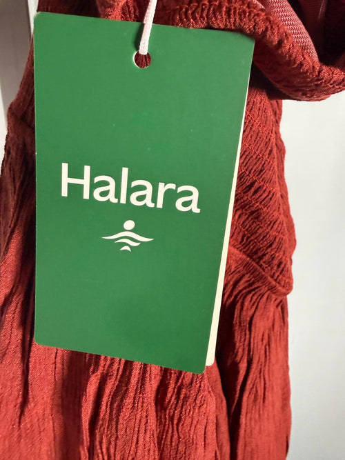 NWT Halara Strapless Smocked Tube Top Harem Jumpsuit Red Size XS