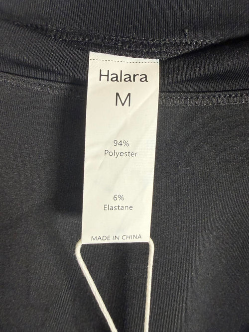 NWT Halara Cropped Pocket Tee Lace Up Side Black Size Medium