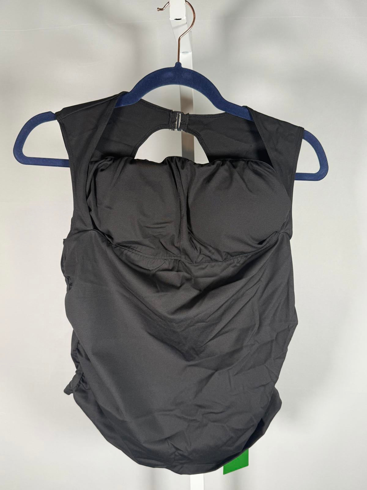 NWT Halara Built-In Bra Ruched Tank Top Black Size Large