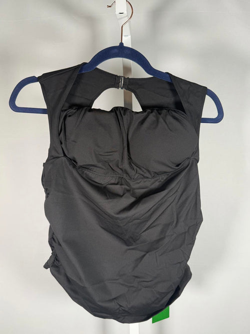 NWT Halara Built-In Bra Ruched Tank Top Black Size Large